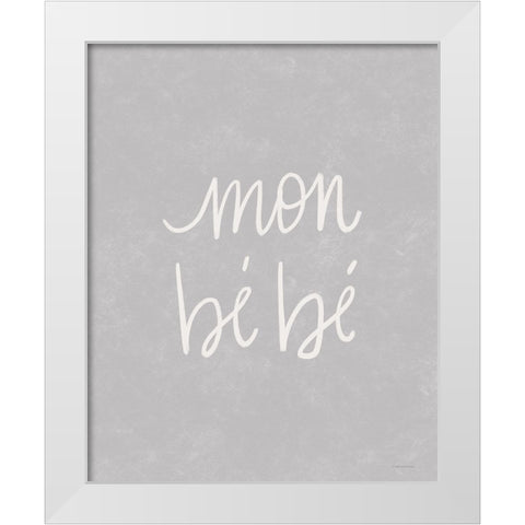 Mon Be Be White Modern Wood Framed Art Print by Lady Louise Designs