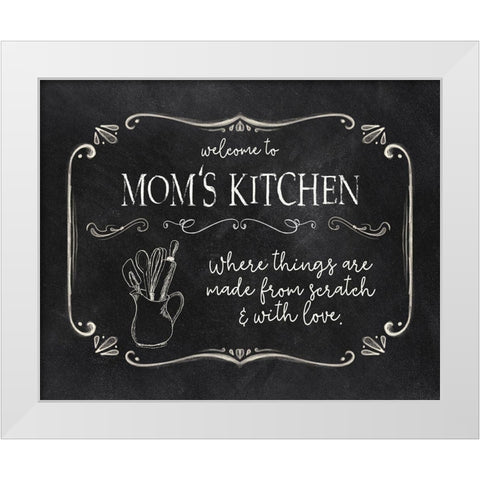 Moms Kitchen White Modern Wood Framed Art Print by Cloverfield And Co.