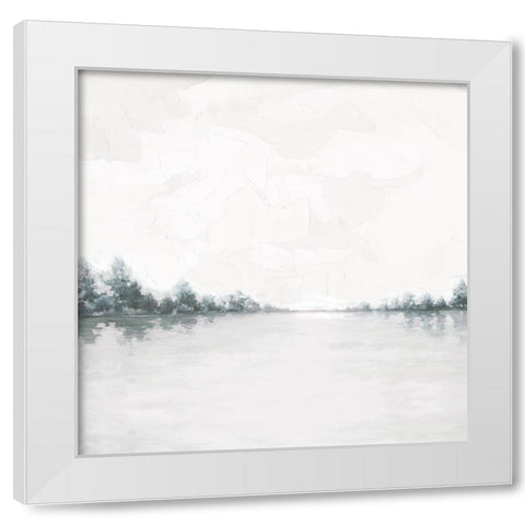 Calm Lake White Modern Wood Framed Art Print by Cloverfield And Co.