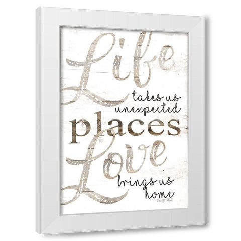 Live and Love White Modern Wood Framed Art Print by Jacobs, Cindy