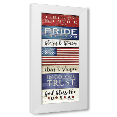 God Bless the USA White Modern Wood Framed Art Print by Jacobs, Cindy