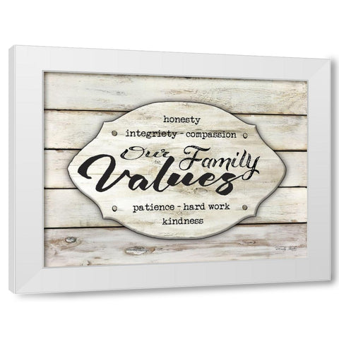 Our Family Values White Modern Wood Framed Art Print by Jacobs, Cindy