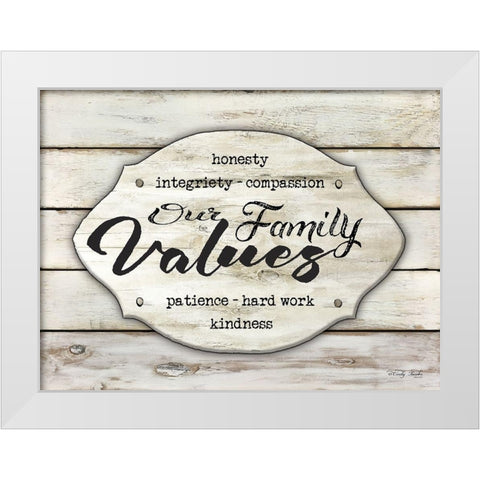 Our Family Values White Modern Wood Framed Art Print by Jacobs, Cindy