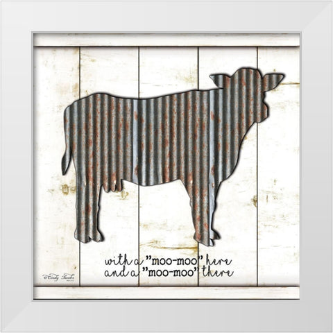 Metal Cow White Modern Wood Framed Art Print by Jacobs, Cindy