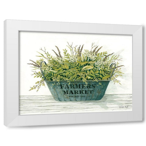 Farmers Market White Modern Wood Framed Art Print by Jacobs, Cindy