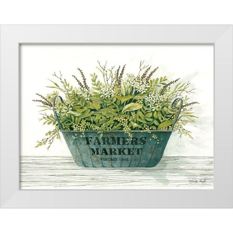 Farmers Market White Modern Wood Framed Art Print by Jacobs, Cindy