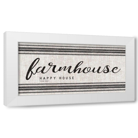 Farmhouse Happy House White Modern Wood Framed Art Print by Jacobs, Cindy