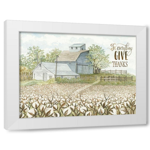 In Everything Give Thanks White Modern Wood Framed Art Print by Jacobs, Cindy
