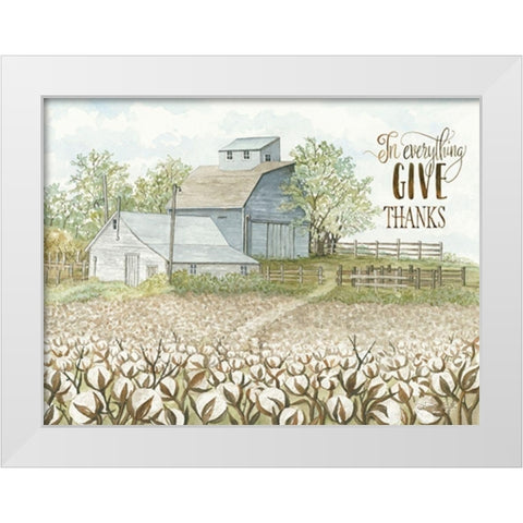 In Everything Give Thanks White Modern Wood Framed Art Print by Jacobs, Cindy