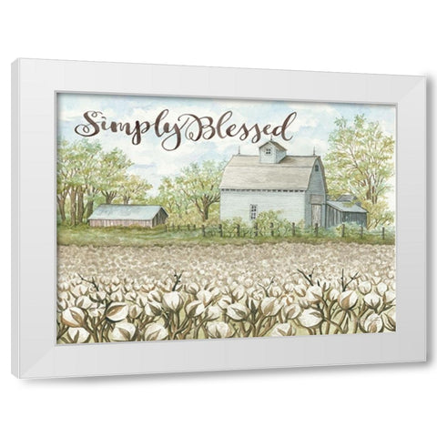 Simply Blessed White Modern Wood Framed Art Print by Jacobs, Cindy