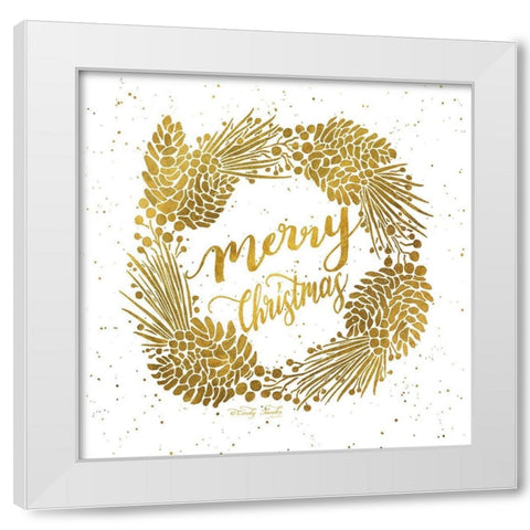 Merry Christmas    White Modern Wood Framed Art Print by Jacobs, Cindy