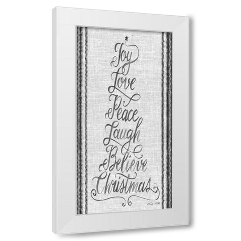 Christmas Word Tree   White Modern Wood Framed Art Print by Jacobs, Cindy