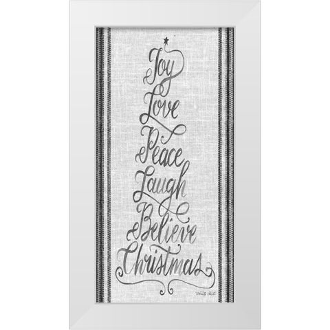 Christmas Word Tree   White Modern Wood Framed Art Print by Jacobs, Cindy