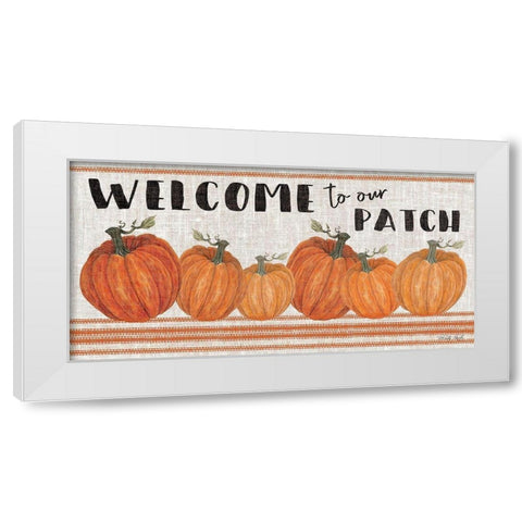 Welcome to Our Pumpkin Patch White Modern Wood Framed Art Print by Jacobs, Cindy