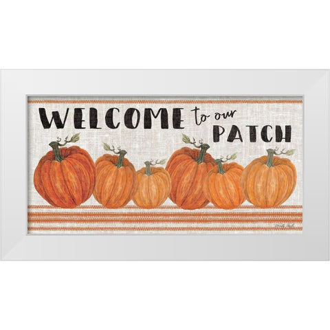Welcome to Our Pumpkin Patch White Modern Wood Framed Art Print by Jacobs, Cindy