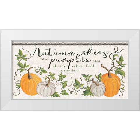 Autumn Skies and Pumpkin Pies White Modern Wood Framed Art Print by Jacobs, Cindy