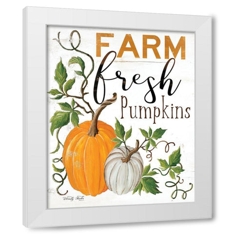 Farm Fresh Pumpkins White Modern Wood Framed Art Print by Jacobs, Cindy