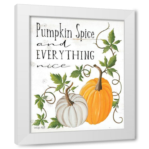 Pumpkin Spice and Everything Nice White Modern Wood Framed Art Print by Jacobs, Cindy