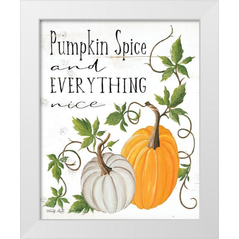 Pumpkin Spice and Everything Nice White Modern Wood Framed Art Print by Jacobs, Cindy