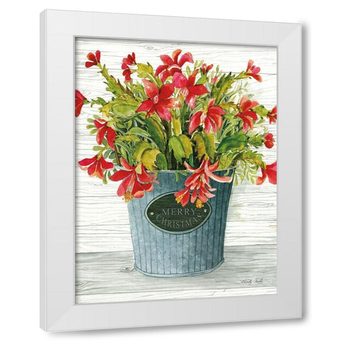 Merry Christmas Pot White Modern Wood Framed Art Print by Jacobs, Cindy