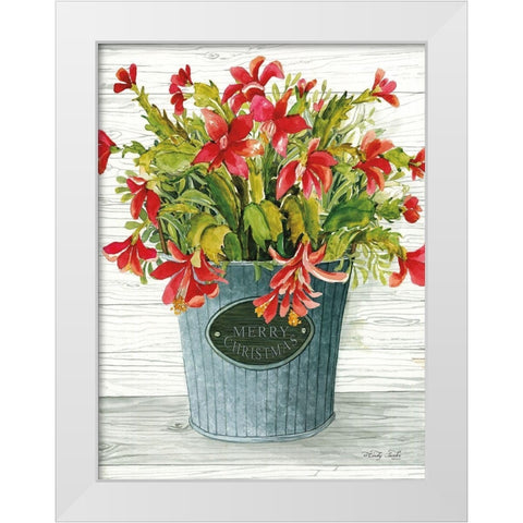 Merry Christmas Pot White Modern Wood Framed Art Print by Jacobs, Cindy