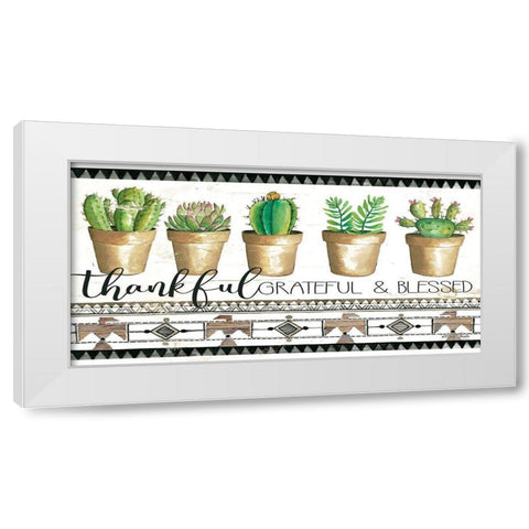 Native Thankful Grateful    White Modern Wood Framed Art Print by Jacobs, Cindy