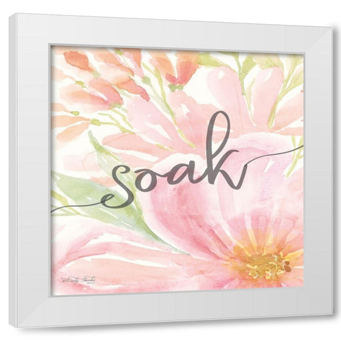 Floral Soak White Modern Wood Framed Art Print by Jacobs, Cindy