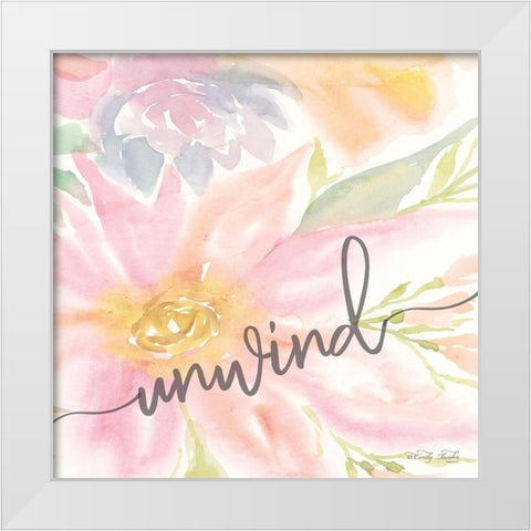 Floral Unwind White Modern Wood Framed Art Print by Jacobs, Cindy