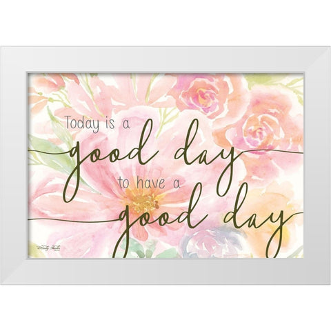 Floral Good Day White Modern Wood Framed Art Print by Jacobs, Cindy