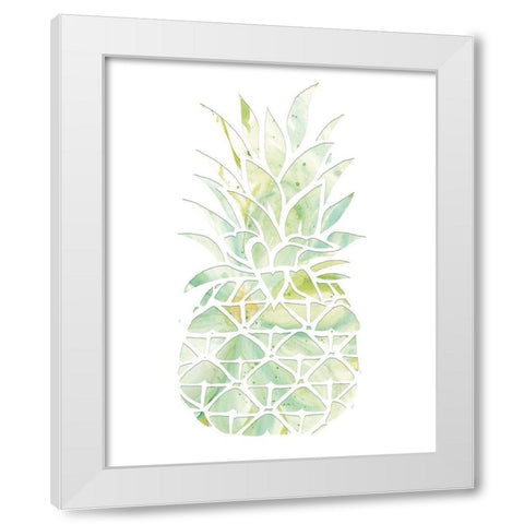 Pineapple White Modern Wood Framed Art Print by Jacobs, Cindy