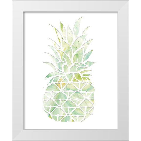 Pineapple White Modern Wood Framed Art Print by Jacobs, Cindy