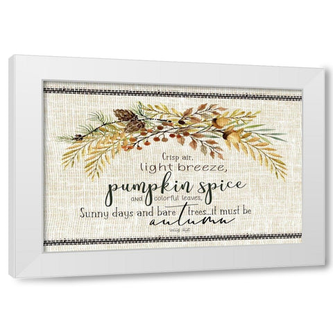 It Must be Autumn White Modern Wood Framed Art Print by jacobs, Cindy