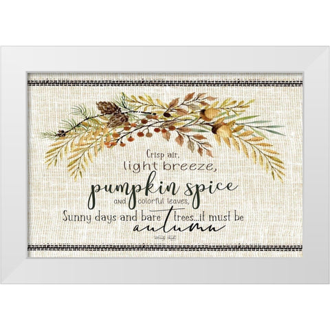 It Must be Autumn White Modern Wood Framed Art Print by jacobs, Cindy