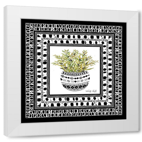 Aztec Floral I  White Modern Wood Framed Art Print by Jacobs, Cindy