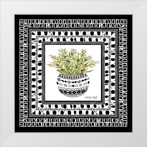 Aztec Floral I  White Modern Wood Framed Art Print by Jacobs, Cindy