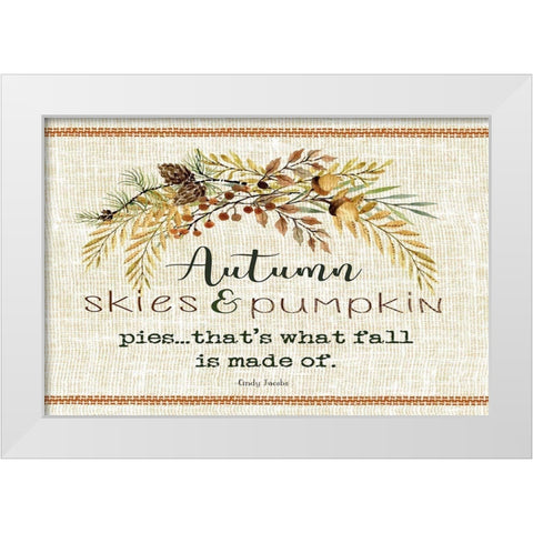 Autumn Skies White Modern Wood Framed Art Print by jacobs, Cindy