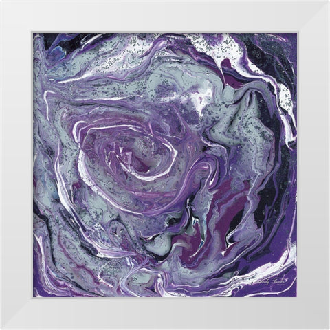 Abstract in Purple II White Modern Wood Framed Art Print by Jacobs, Cindy