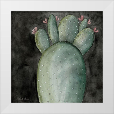 Big Blooming Cactus I White Modern Wood Framed Art Print by Jacobs, Cindy