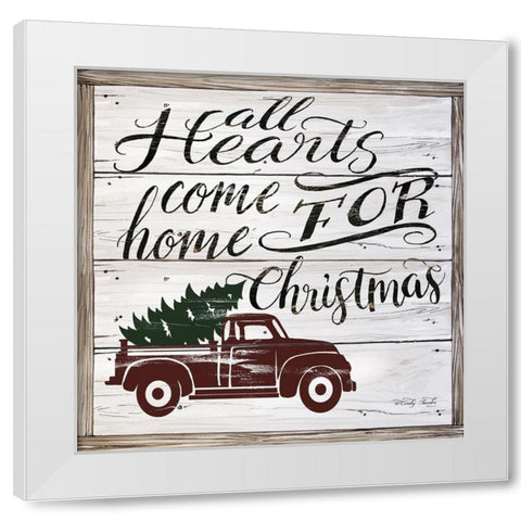 All Hearts Come Home   White Modern Wood Framed Art Print by Jacobs, Cindy