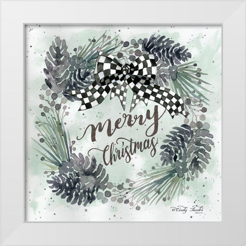 Merry Christmas    White Modern Wood Framed Art Print by Hallowell, Britt