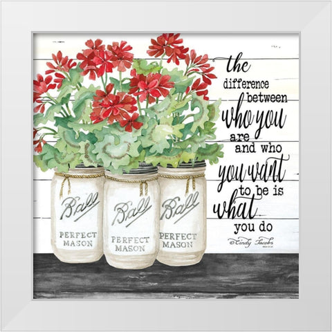 White Jars - What You Do White Modern Wood Framed Art Print by Jacobs, Cindy