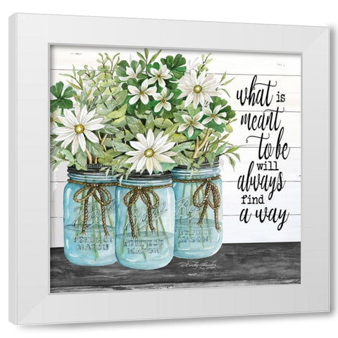 Blue Jars - What is Meant to Be White Modern Wood Framed Art Print by Jacobs, Cindy