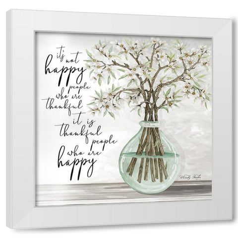 Thankful People White Modern Wood Framed Art Print by Jacobs, Cindy
