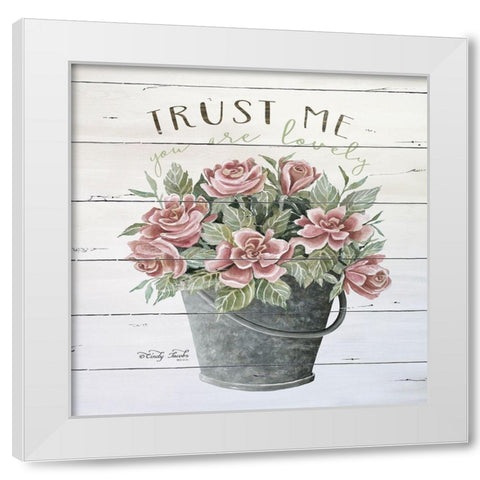 Trust Me White Modern Wood Framed Art Print by Jacobs, Cindy