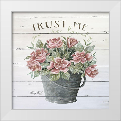 Trust Me White Modern Wood Framed Art Print by Jacobs, Cindy