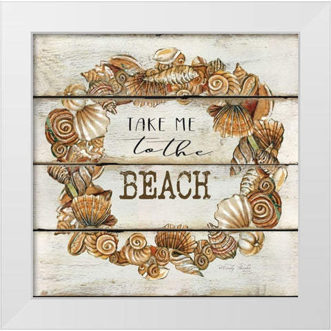 Take Me to the Beach White Modern Wood Framed Art Print by Jacobs, Cindy