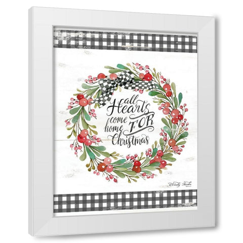 All Hearts Come Home For Christmas White Modern Wood Framed Art Print by Jacobs, Cindy