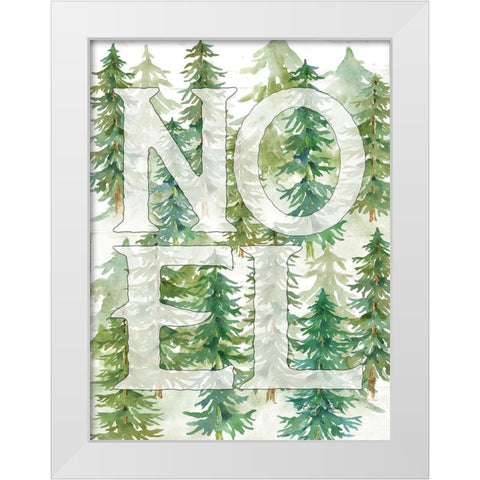 Noel White Modern Wood Framed Art Print by Jacobs, Cindy