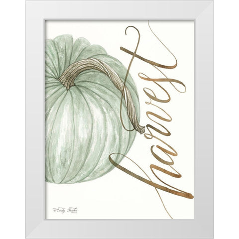 Harvest Pumpkin White Modern Wood Framed Art Print by Jacobs, Cindy