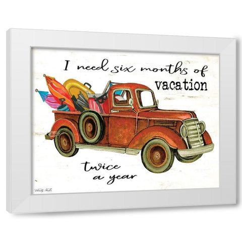 Vacation Truck White Modern Wood Framed Art Print by Jacobs, Cindy
